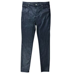AX Armani Exchange J24 Blue Black Coated Super Skinny Jeans High Rise Size 31
